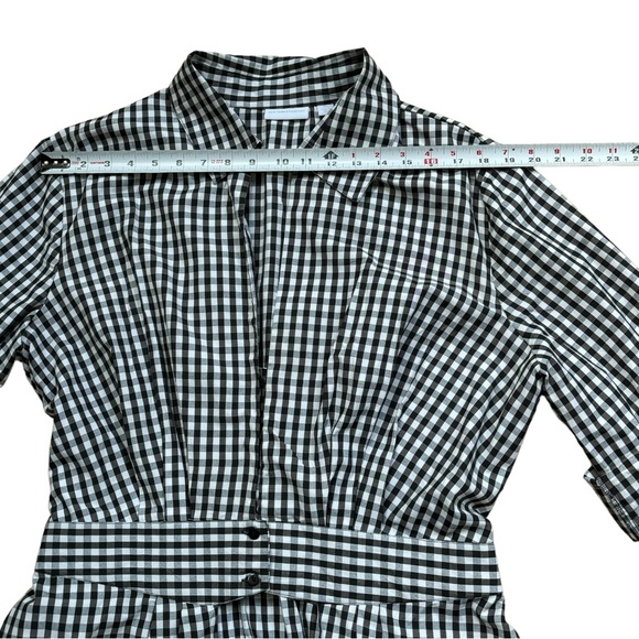 NEW YORK & COMPANY PLAID HIGH-LOW SHIRT - Picture 8 of 12